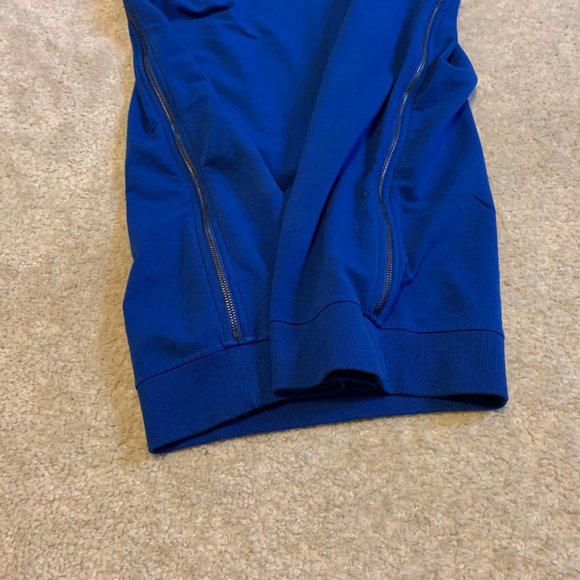 Sundays Two Blue Double Side Zipper Sweatshirt Mini Dress or Long Tunic - Picture 8 of 13